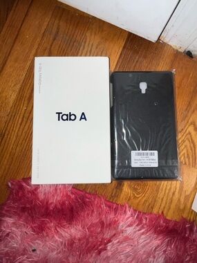 Samsung Tab A Tablet with Black Protective Case and screen protector